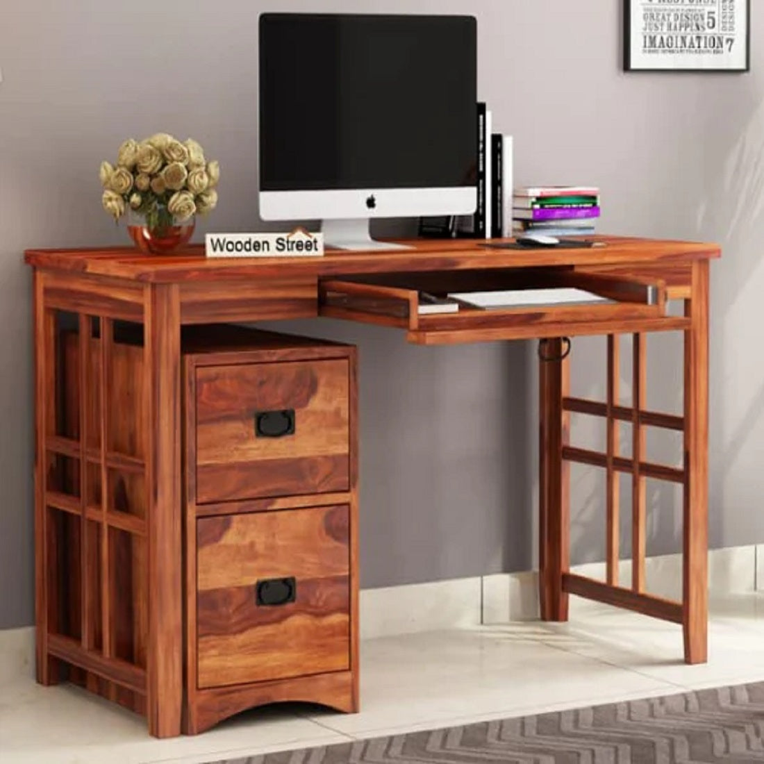 Woodmarwar Solid Sheesham Wood Office Table for Office Work