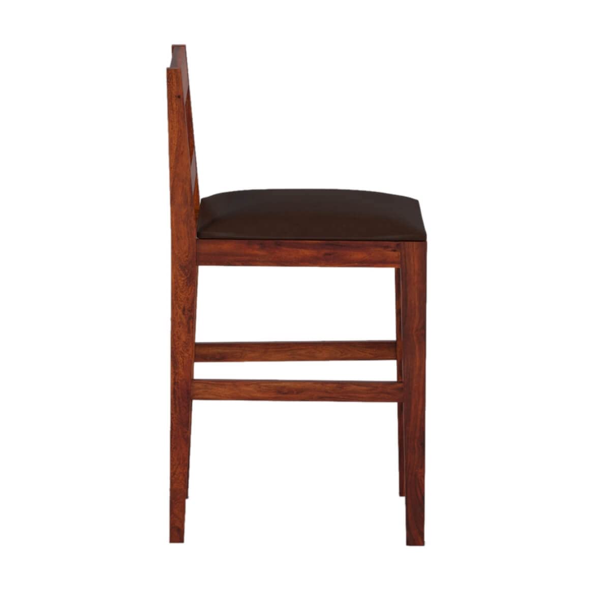Solid Sheesham Wood Bar Chairs for Home |Solid Long Wooden Chair | Chairs with Cushion | High Bar Chair Set of 2 | Honey Finish