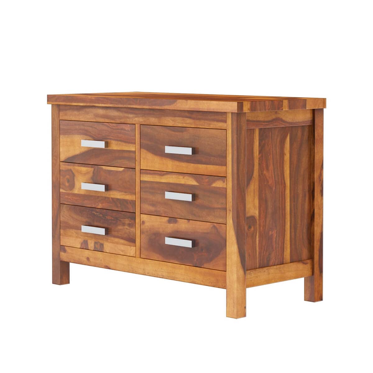 WoodMarwar Solid Sheesham Wood Chest of Drawer 6 Drawers Dresser for Home & Living Room