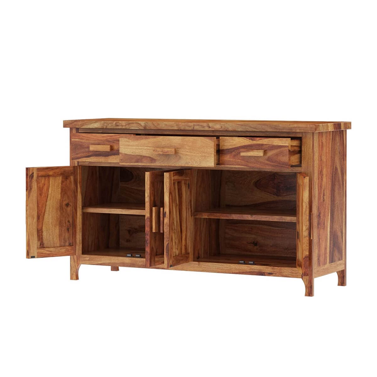 Woodmarwar Solid Sheesham Wood Sideboard With Storage for Living Room Furniture