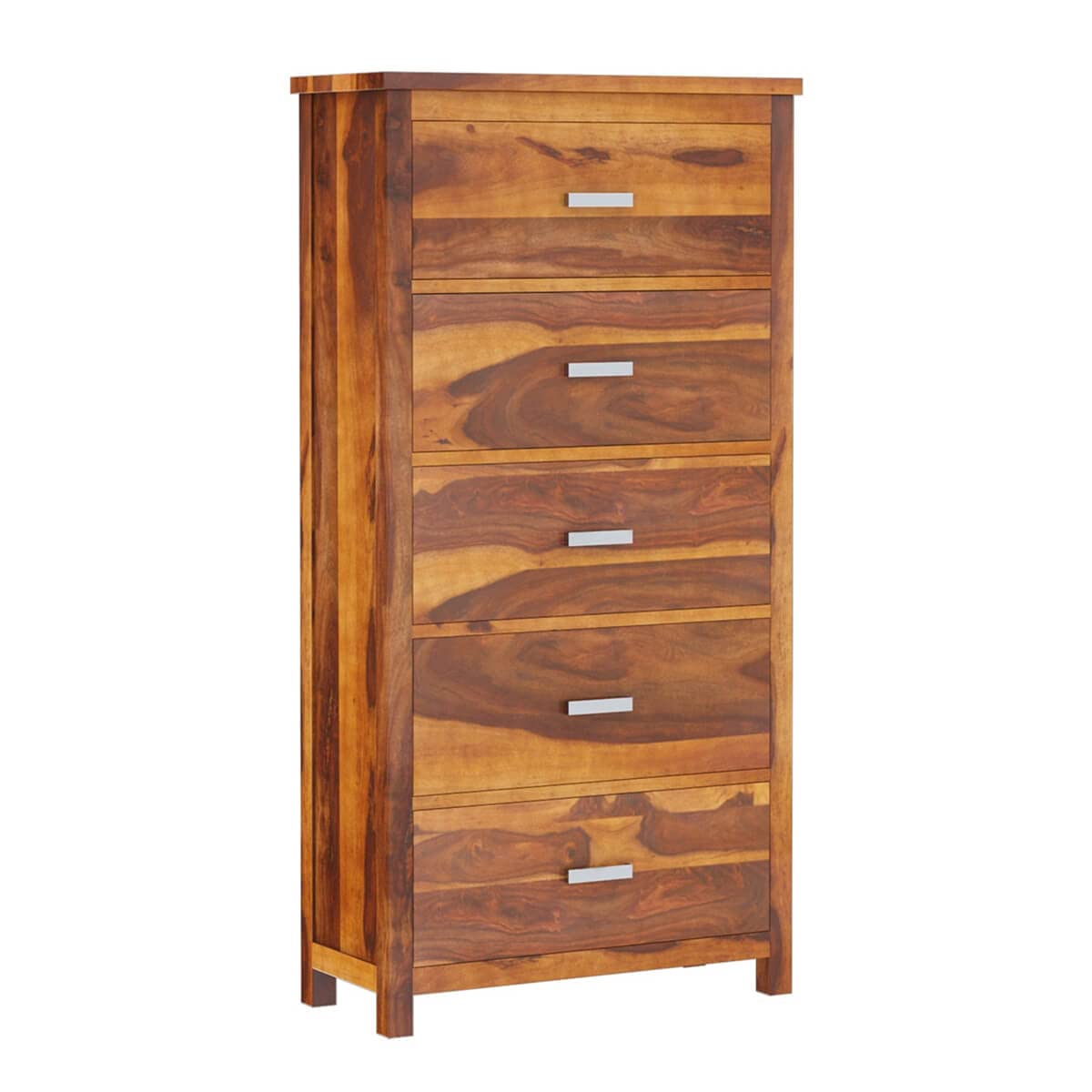 WoodMarwar Solid Sheesham Wood Chest of Drawer 5 Drawers Dresser for Home & Living Room