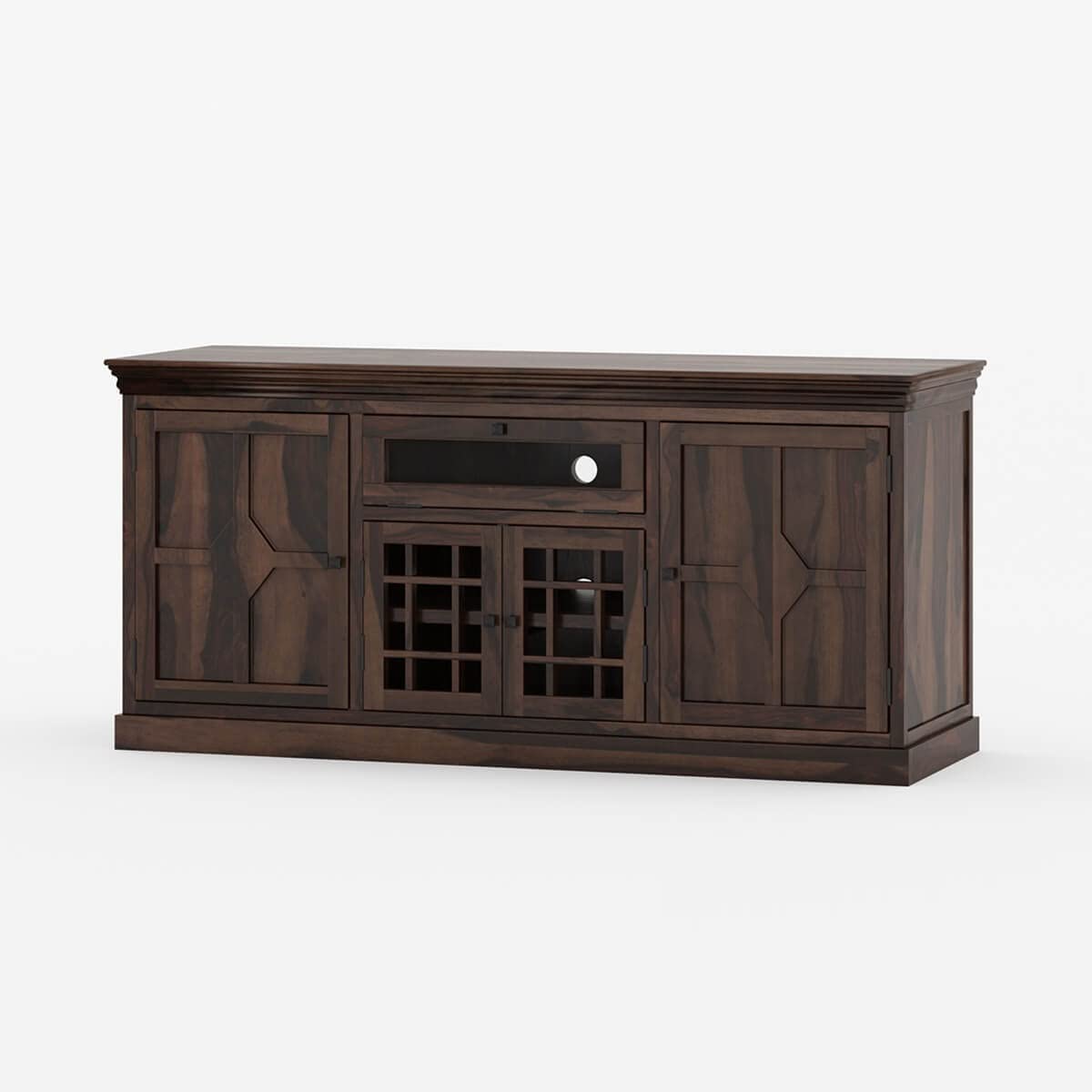 Woodmarwar Solid Sheesham Wood Sideboard With Storage for Living Room Furniture