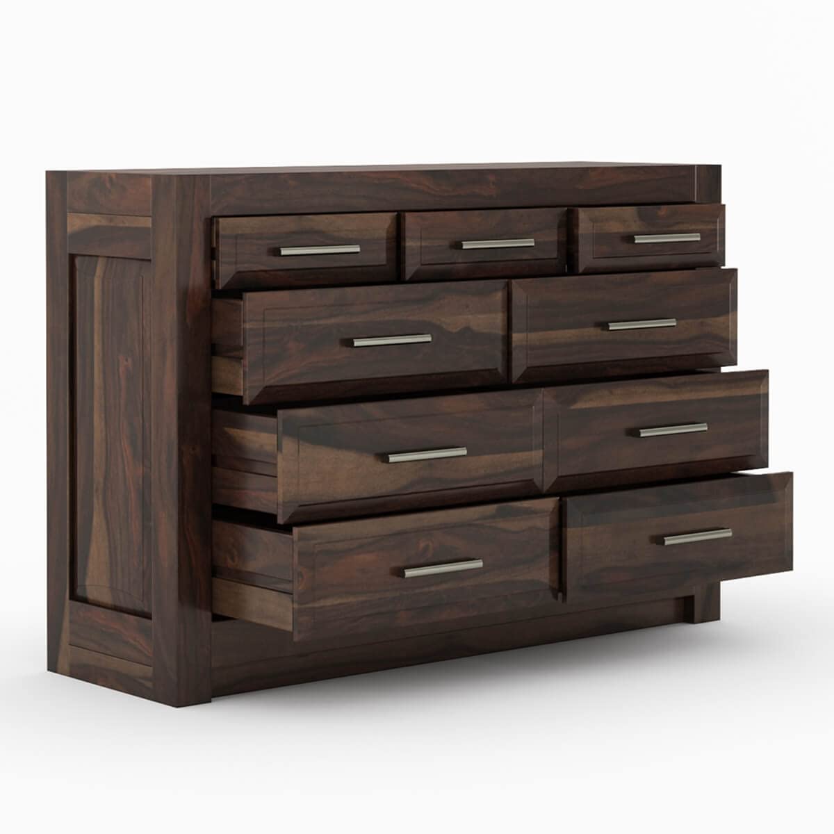 WoodMarwar Solid Sheesham Wood Chest of Drawer 10 Drawers Dresser for Home & Living Room
