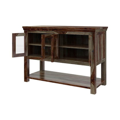 Woodmarwar Solid Sheesham Wood Sideboard With Storage for Living Room Furniture