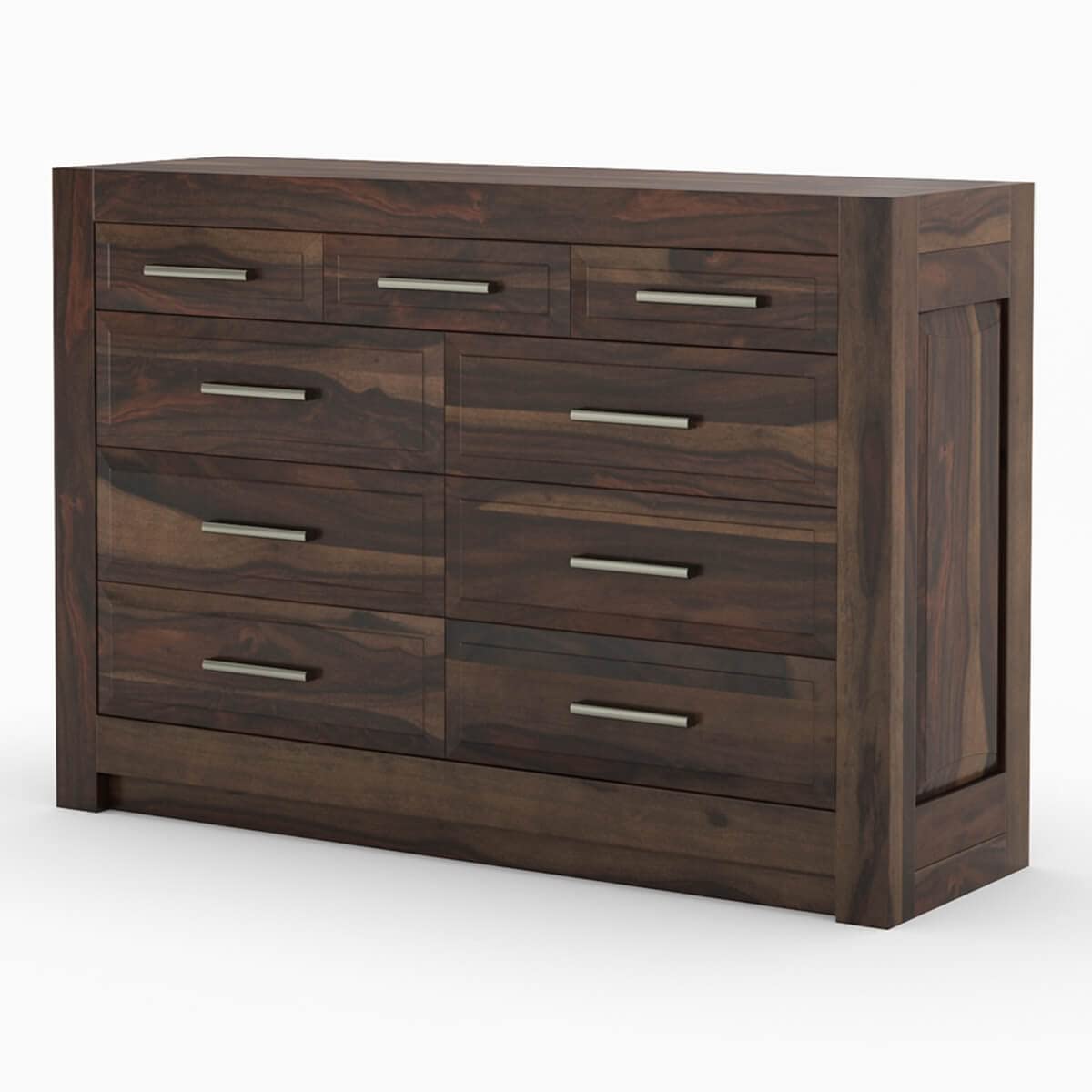 WoodMarwar Solid Sheesham Wood Chest of Drawer 10 Drawers Dresser for Home & Living Room
