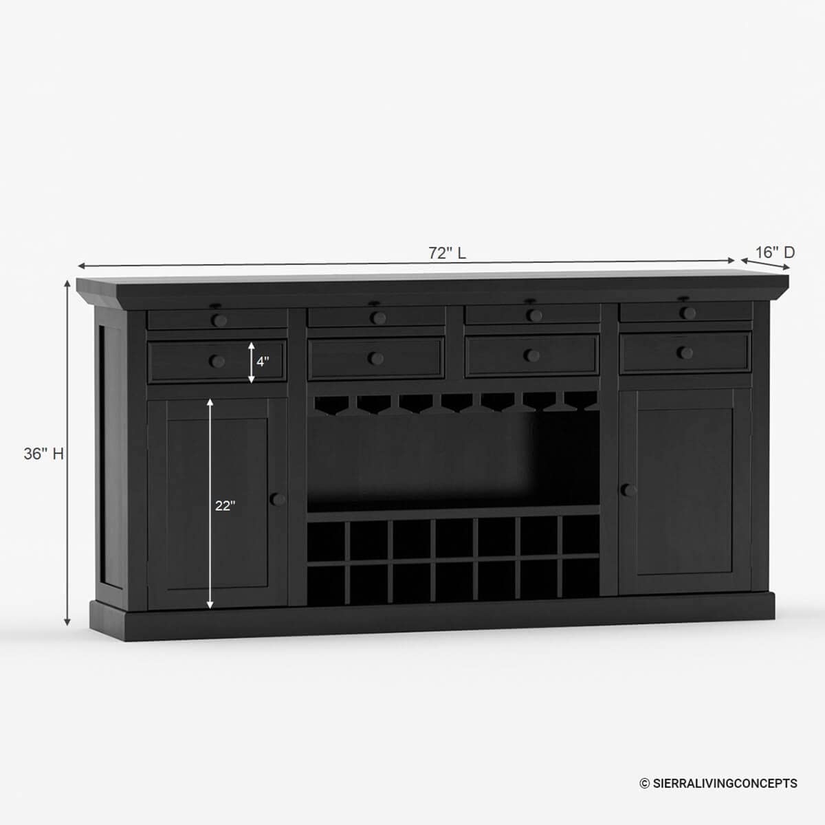 WoodMarwar Solid Sheesham Wood Bar Cabinet  With Storage For Bar Room Furniture