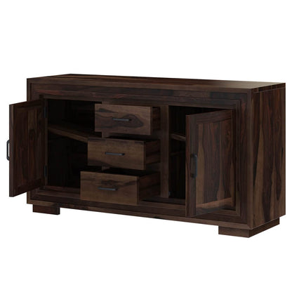 Woodmarwar Solid Sheesham Wood Sideboard With Storage for Living Room Furniture