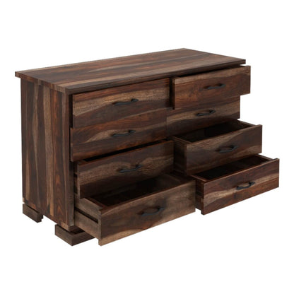 WoodMarwar Solid Sheesham Wood Chest of Drawer 8 Drawers Dresser for Home & Living Room