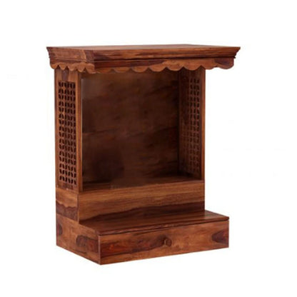 Woodmarwar Solid Sheesham Wood Temple(Mandir)In Honey Finish For Home & Office Furniture