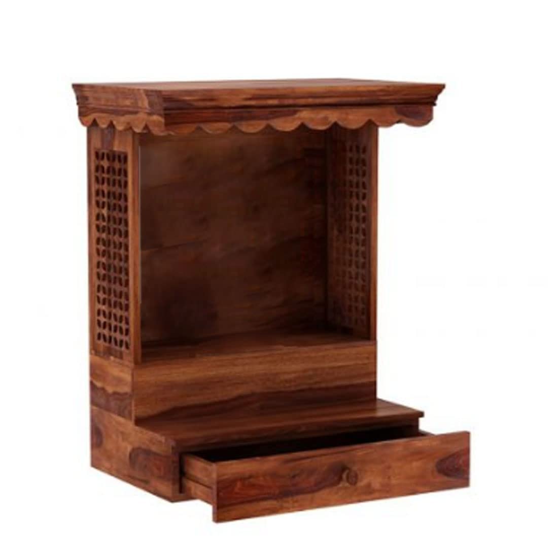 Woodmarwar Solid Sheesham Wood Temple(Mandir)In Honey Finish For Home & Office Furniture