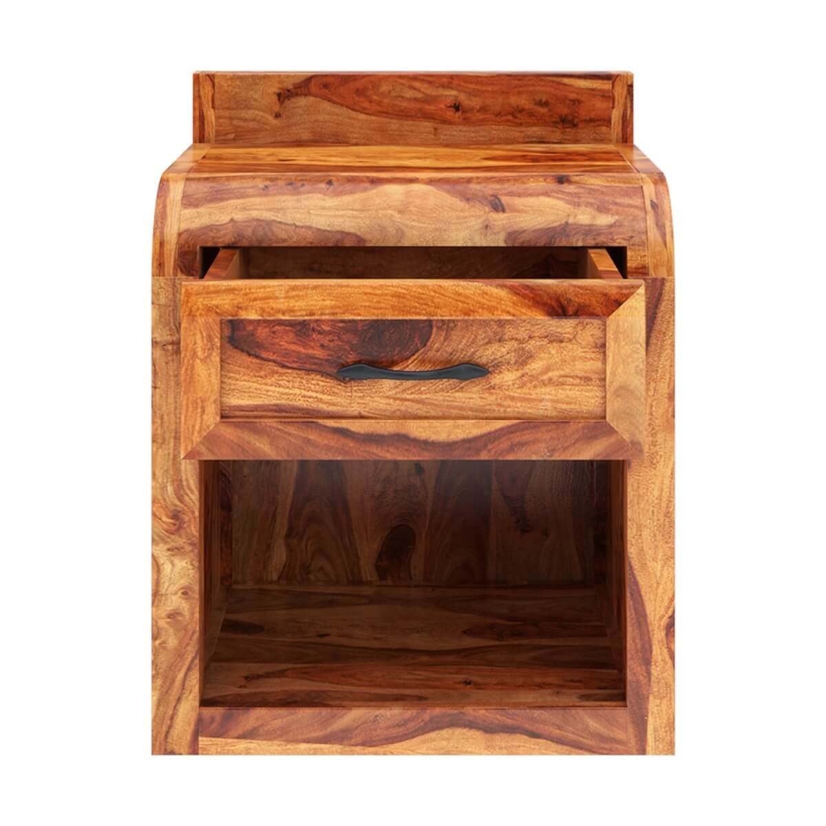 Woodmarwar Solid Sheesham Wood Bedside Table for Bedroom | Solid Pure Wooden Bed Side Nightstand End Table with 1 Drawer & 1 Open Shelf Storage for Home & Bed Room
