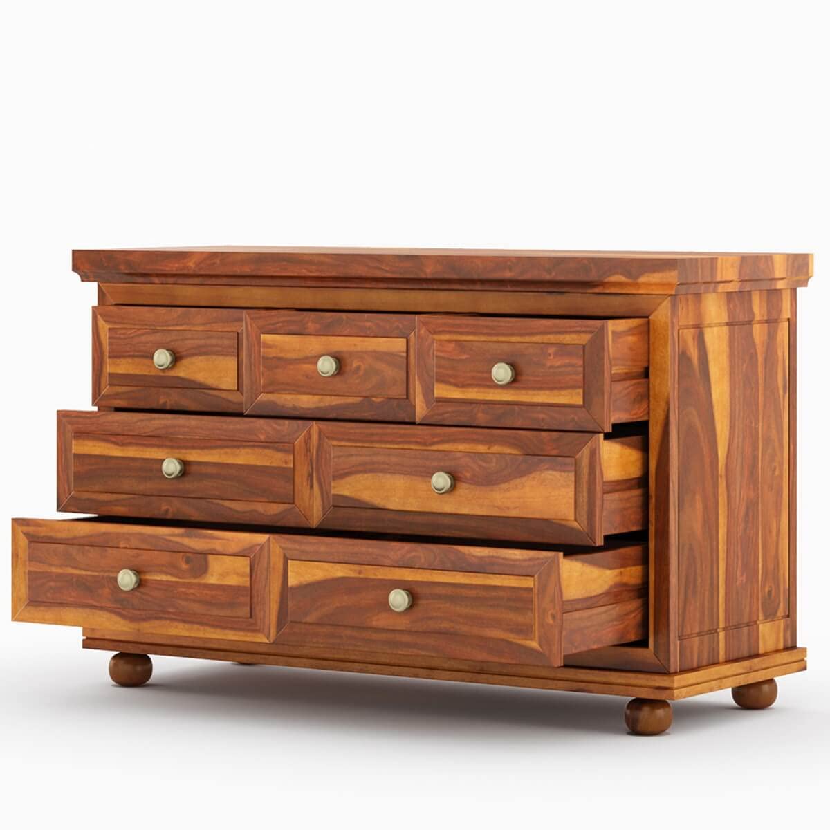 WoodMarwar Solid Sheesham Wood Chest of Drawer 7 Drawers Dresser for Home & Living Room