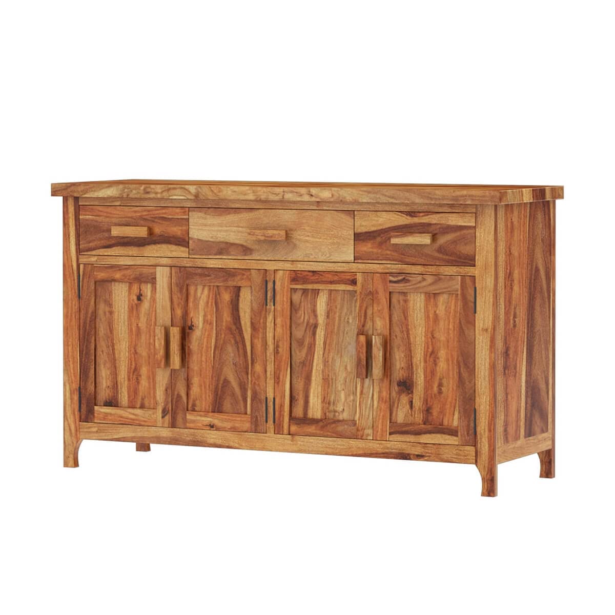 Woodmarwar Solid Sheesham Wood Sideboard With Storage for Living Room Furniture