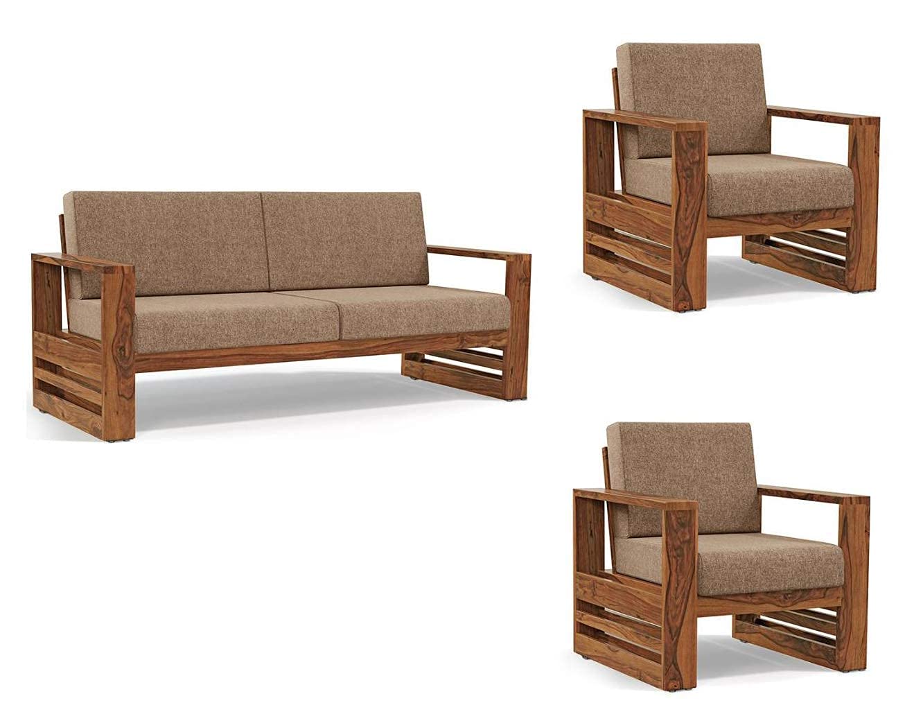 Solid Sheesham Wood Sofa Set 5 Seater