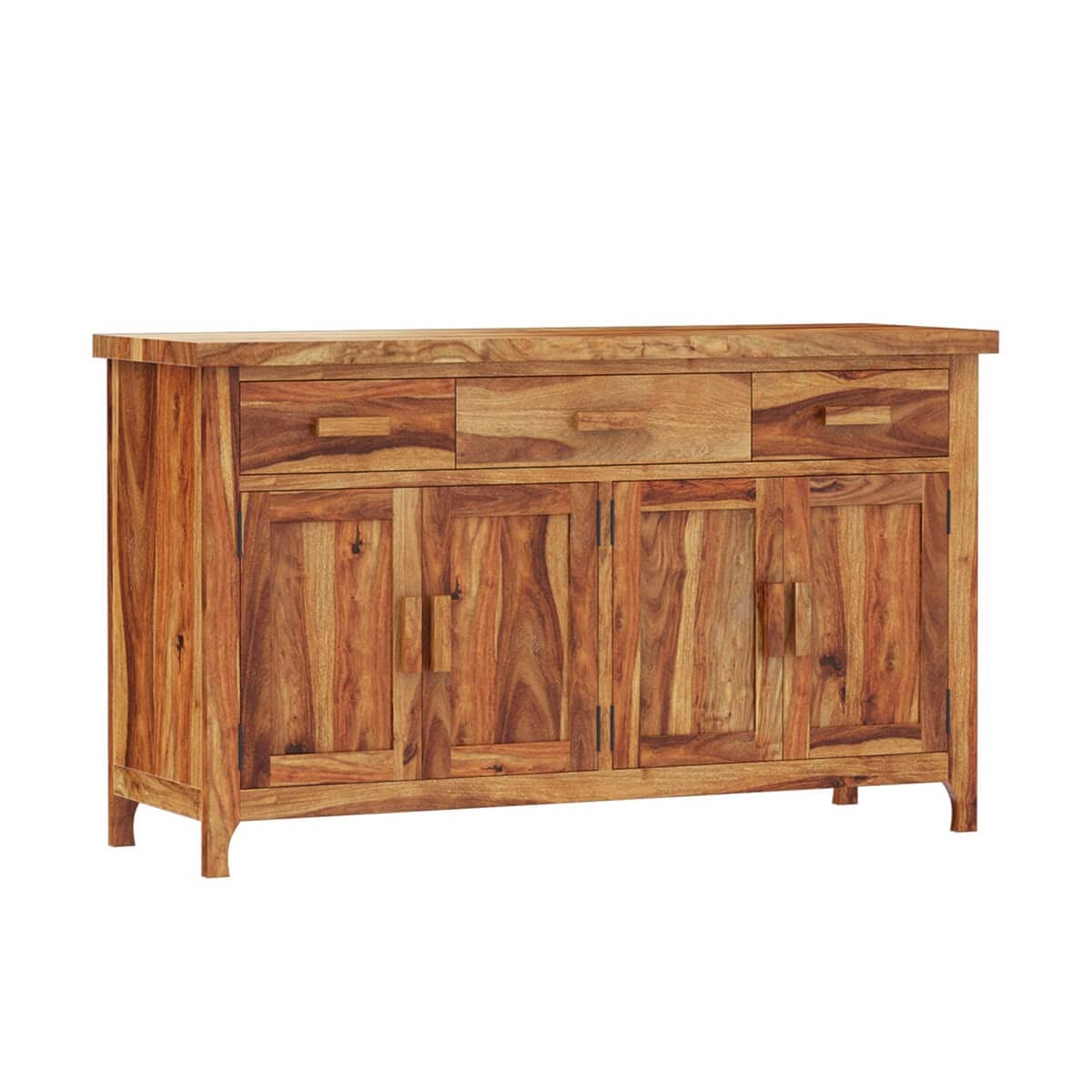 Woodmarwar Solid Sheesham Wood Sideboard With Storage for Living Room Furniture