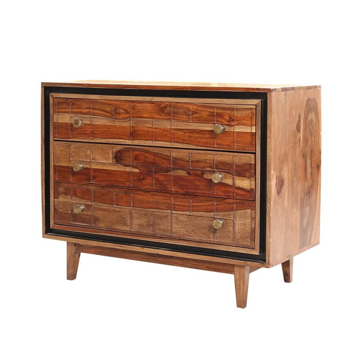 WoodMarwar Solid Sheesham Wood Chest of Drawer 3 Drawers Dresser for Home & Living Room